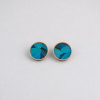 boucles d'oreilles dunes rondes ornées de plumes de perroquet