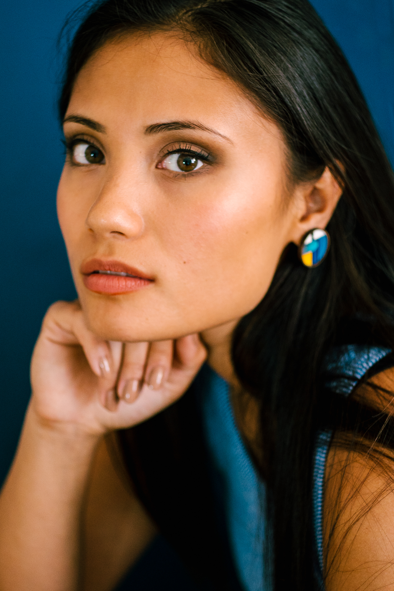 Boucles d'oreilles mosaïque de plumes
