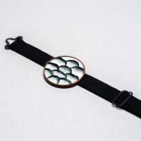 Noeud papillon Lady m. orné d'une mosaïque de plumes de faisan noires et blanches